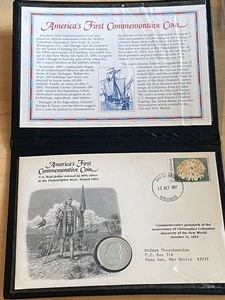 Columbus Commemorative Half Dollar & Stamp Album