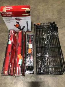 Mixed Lot of Assorted Husky Flooring Nailer, Mini Storage Racks (review pictures)