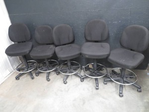 5 BLACK OFFICE CHAIRS (2ND SET)