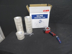 14 ROLLS OF TAPE  DISPENSER  BOX CUTTER