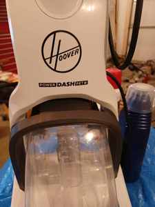 Hoover Powerdash Pets Carpet Cleaner with Bissell and Hoover Bottles Clean, Refresh, and Stain Remover