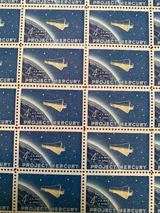 (3) Uncut Four Cent Project Mercury Stamp Panes