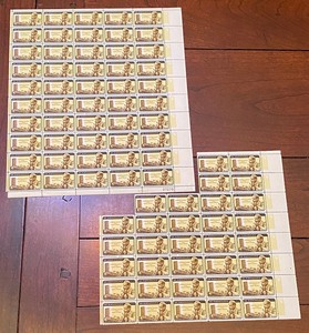 Uncut Hammarskjold Four Cent Stamp Pane plus Partial Pane