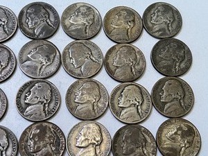 (42) Silver Nickel Coins Years 1942, 1943 and 1945