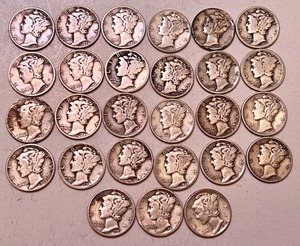 (27) U.S. Mercury Dimes