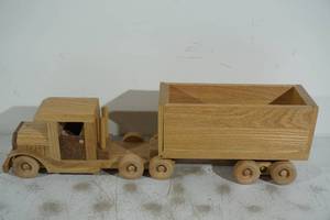 lot 15 image: Wood Truck and Trailer Toy