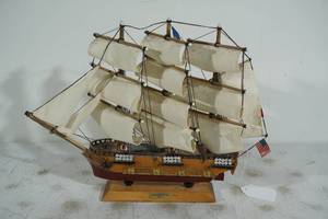 lot 10 image: USS Constitution 1797 Sailboat Model Ship