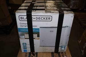 lot 100 image: Black and Decker 1.2 Cu Ft Compact Upright Freezer