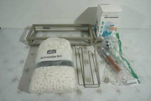 lot 176 image: Bathroom Rug, Toilet Tank Storage, Shower Head