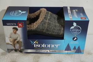 lot 142 image: NEW Isotoner Memory Foam Mens Slippers - X-Large