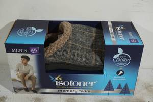 lot 144 image: NEW Isotoner Memory Foam Mens Slippers - XX-Large