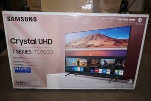 lot 52 image: NEW Samsung TU700D 58 4K Ultra HD LED Smart TV