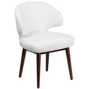 lot 106 image: White Imitation Leather Lounge Chair