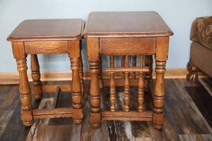 Two Wooden End Tables--Each One Is A Different Style