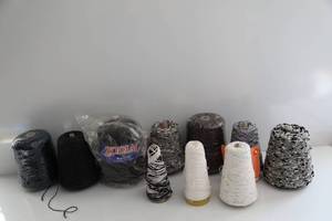 Ten Skeins Of Black Or Variegated Back & White Yarn--(One Is Zodiac & One Is Swan)