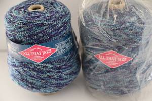 Two Blue Variegated Skeins Of Yarn--(All That Jazz)--99% Acrylic & 1% Nylon
