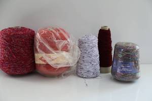 Five Skeins Of Different Color Of Yarn--Magicolor----340g Cone--95% Courtelle & 5% Polyester