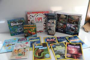 Five Games & Ten Books Or Magazines