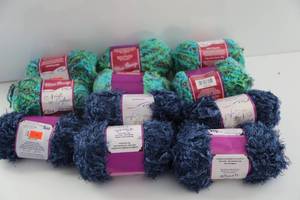Eleven Skeins Of Mini Bang Multi Dyed Greens & Purples Or Blues
