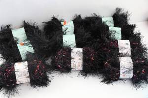 Ten Skeins Of Moda-Dea Fur Ever Yarn--(Black)