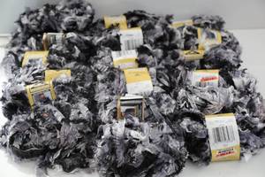 Eighteen Skeins Of Black & White Phentex Fashion Eight Yarn