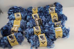 Fifteen Skeins Of Bernat Boa Fashion Eight Variegated Blues Yarn