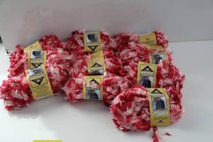 Ten Skeins Of Bernat Boa Fashion Eight Variegated Red & Pink Yarn
