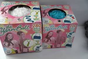 Two Yarn Balls In A Box-One Box Has 280 Yards Of White Premium Yarn--One Box Has 200 Yards Of Light Blue Premium Yarn