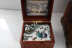 St. Nicholas Circle Music Box By Thomas Kinkade St. Nicholas Village - Empty Decorative Box For Storing Personal Items