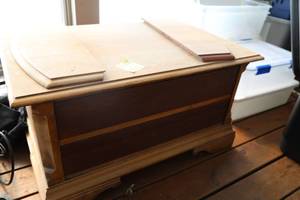 Wooden Bookshelf With Two Shelves--Two Table Leafs