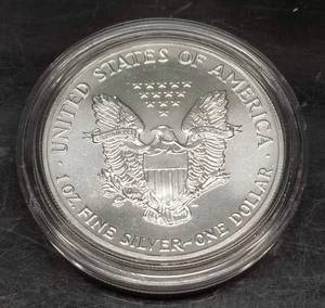 1989 AMERICAN SILVER EAGLE 1 TROY OZ .999 FINE SILVER IN AIRTITE