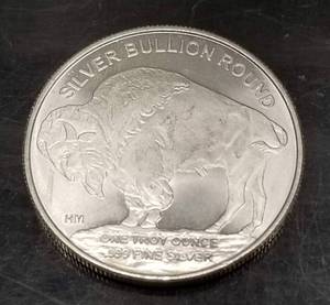 1 TROY OZ .999 FINE SILVER INDIAN BUFFALO DESIGN