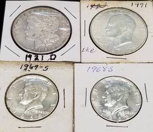 NICE GROUP OF 90%, 40% SILVER & PROOF COINS AS PICTURED 17 COINS