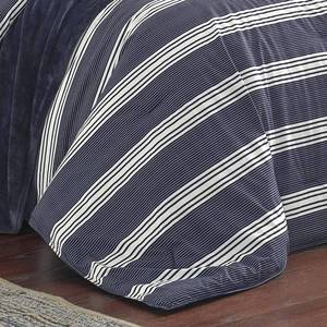 lot 10 image: Nautica Craver Collection 100% Cotton Striped Comforter & Matching Shams, FullQueen, Navy