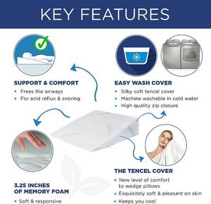 lot 32 image: Sleepnitez 8 Memory Foam Bed Wedge Pillow