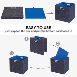 lot 35 image: Posprica 1111 Foldable Fabric Storage Baskets - 4pcs, Blue
