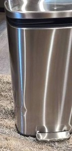 lot 82 image: Goplus 50 Liter  13.2 Gallon Stainless Steel Step Trash Can,