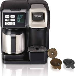lot 60 image: Hamilton Beach FlexBrew Trio 2-Way Single Serve Coffee Maker & Full 12c Pot, Compatible with K-Cup Pods or Grounds