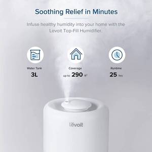 lot 64 image: LEVOIT Humidifiers for Bedroom, Cool Mist Top Fill for Baby Nursery Kids
