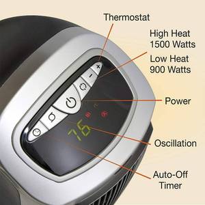 lot 80 image: Lasko 755320 Ceramic Space Tower Heater, 8.5L x 7.25W x 23H, Silver
