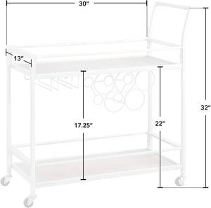 lot 108 image: FirsTime & Co. Silver and Gray Francesca Bar Cart, Silver & Gray
