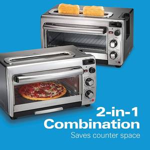 lot 230 image: Hamilton Beach 2-in-1 Countertop Oven and Long Slot Toaster, Stainless Steel