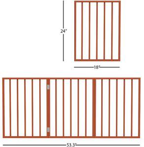 lot 322 image: PETMAKER Wooden Freestanding 3 Panel Gate, Mahogany