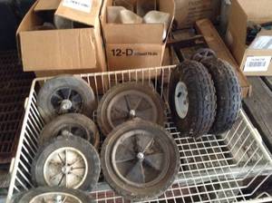 wheels, lawnmower, wagon, etc.