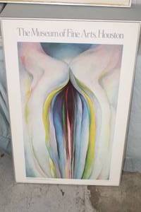 The Museum of Fine Arts Houston 1978 by George Okeeffe Signed Poster , Framed