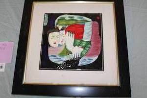 Lovers Signed Tile , FramedSingle Matte