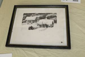Snow At The Cabin by Carl Gaboy Signed Print , FramedSingle Matte