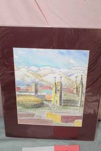 Las Vegas Nevada by Jim McChesney (St. Paul MN) Signed Original Watercolor , UnframedSingle Matte
