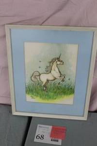 Unicorn by Kristin Schuyler Signed Original Art , FramedSingle Matte
