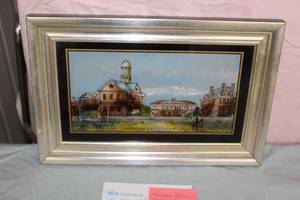Vintage Harvard University Reverse Painting on Glass , Framed